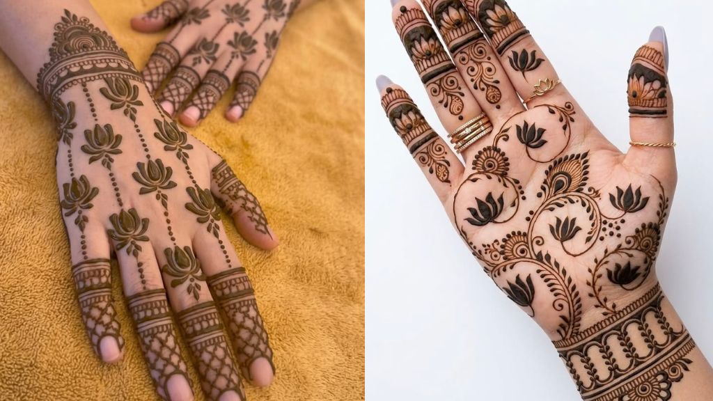 Easy Lotus Mehndi Design